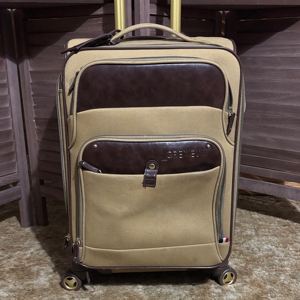 Men's Tan and Brown Wheeled Luggage
